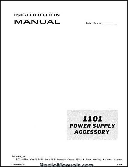 Tektronix 1101 Instruction Manual